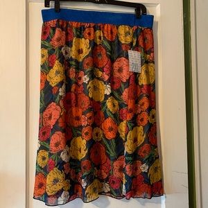 NWT Beautiful Colors, Lularoe Lola Skirt, 2X